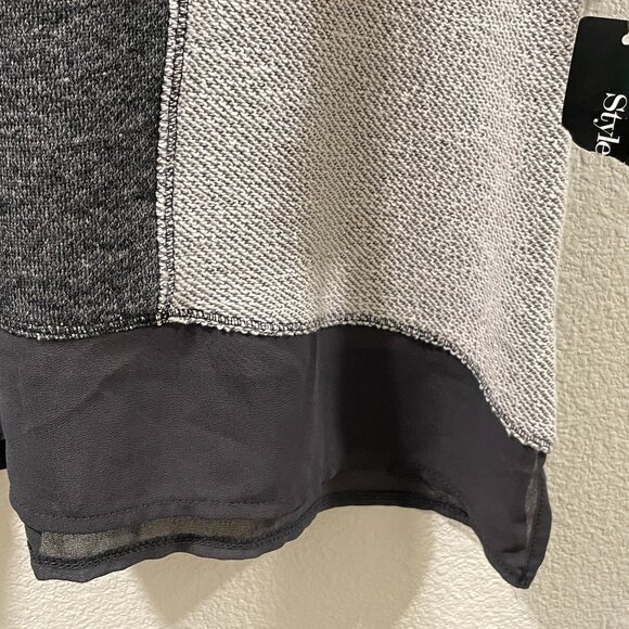 (NWT) STYLE & CO "Relaxed Chic", Textured Knit Top, French Terry, Gray - XL - Picture 6 of 10